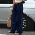 thumbnail image 3 of Dresfit Palazzo Sweatpants for Women Drawstring Baggy Pants Summer 2026 Long Beach Trousers Flowy Cooling Soild Pant with Pockets 2XL, 3 of 7