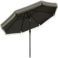 thumbnail image 2 of Outsunny 9ft Patio Umbrella with Tilt, Ruffled Outdoor Umbrella, Dark Gray, 2 of 9