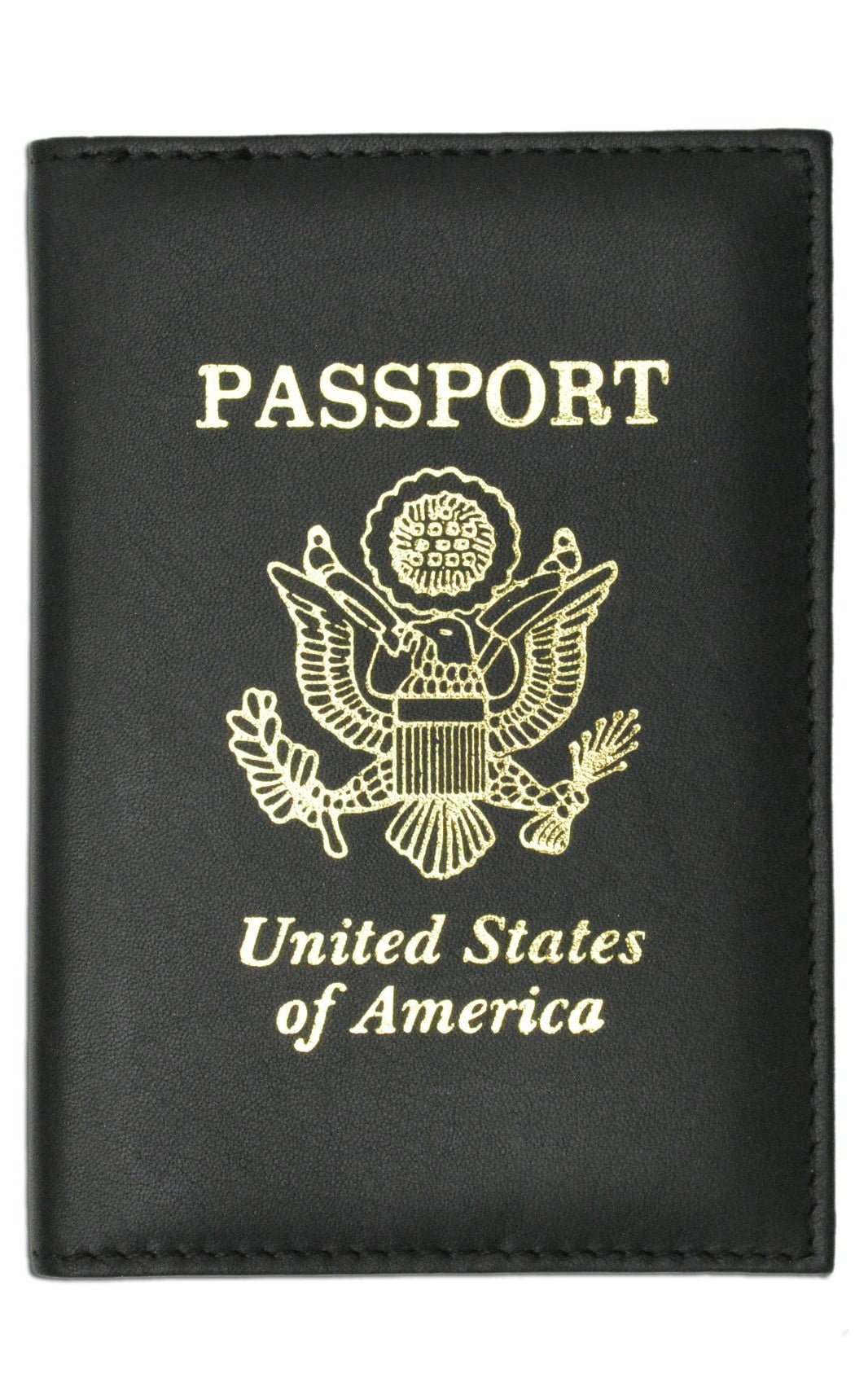 Premium Leather United States Passport Holder Card Holder Golden Print