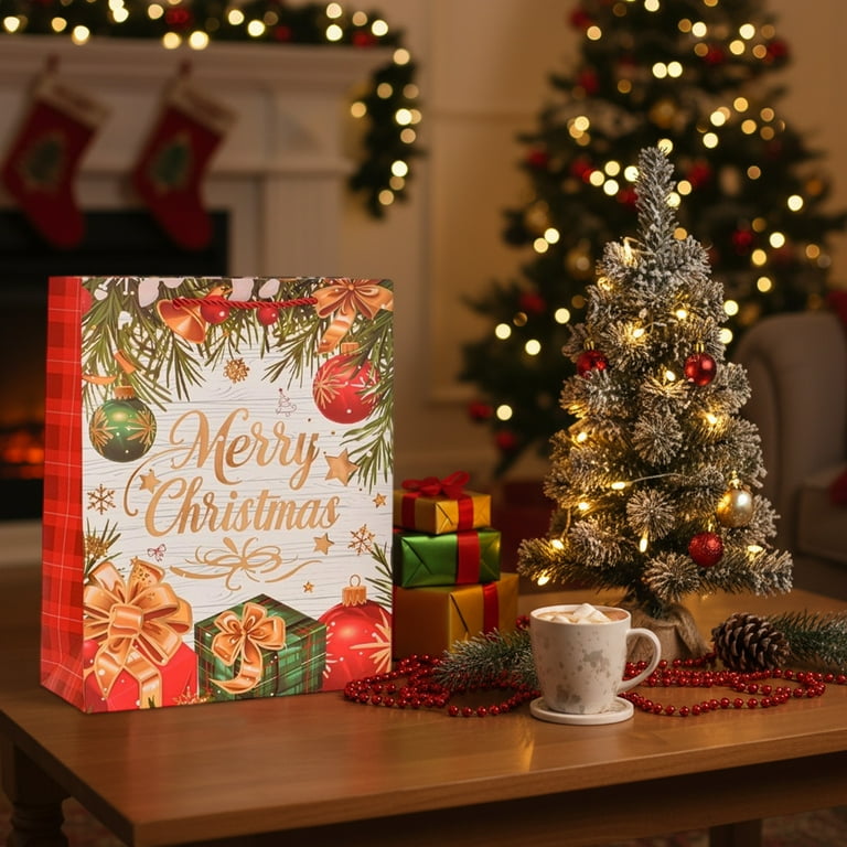 Thickened Christmas Gift Paper Bags,16x12x5