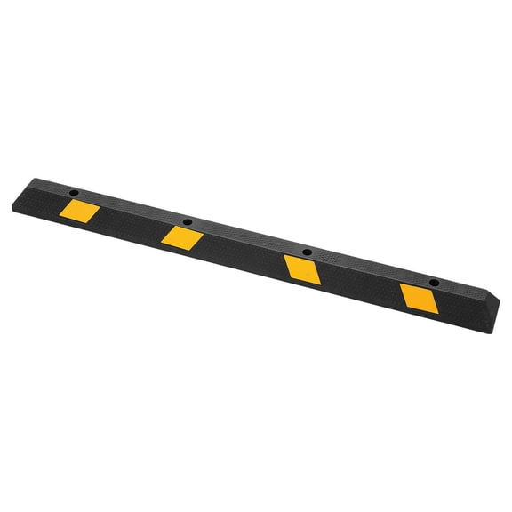 Heavy Duty 72" Rubber Parking Curb with Reflective Strips,Garage Floor Stopper for Cars,Trucks,and Vans-Durable Tire Guide and Wheel Block