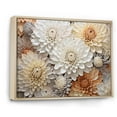 thumbnail image 2 of Designart "Minimalist Beige And White Mums Painting II" Mums Floater Framed Canvas Prints, 2 of 5