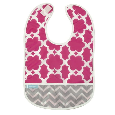 Kushies Girl - Kushies Cleanbib 12M+ Girl Fuchsia Modern Flowers