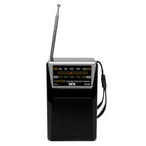 QFX Battery Portable AM/FM Radios with Headphone Output , Black , R-34