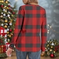 thumbnail image 3 of zbxnLI Womens Long Sleeve Shirts V Neck Button Tops Plaid Shirt Ladies Dressy Casual Blouse Trendy Work Clothes, 3 of 7