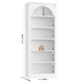 thumbnail image 6 of Homfa 6-Tier Bookcase with Arched Top and Pilasters, 72.8" H Accent Bookcase with Bark Grain Texture, White, 6 of 8