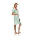 thumbnail image 3 of Lati Fashion Women Snaps Front Duster Short Sleeve Female Nightgowns & Sleepshirts Green Size 2X, 3 of 4