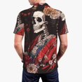 thumbnail image 6 of Salouo Geisha Skeleton With Flowers for Men's Short Sleeve Polo Shirts,Polo Shirts for Men Performance Short Sleeve Golf Shirt Athletic Casual Collared T-Shirt-3X-Large, 6 of 8