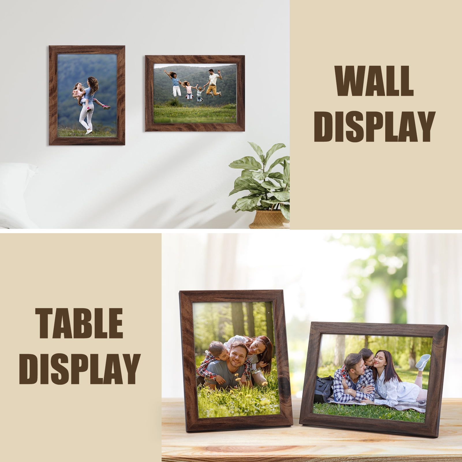 Gallery Set of 10 Picture Frames, Modern Contemporary Style, Multi-Size Frames, Maestro Collection, Brown(Four-4x6+Four-5x7+Tow8x10)