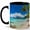 Black, variant on Tropical Beach Coffee Mug, Ocean Lover Mug, Summer Vacation Birthday Christmas Gift, Palm Tree Turquoise Sea Island Landscape Art, 11 oz White Ceramic Coffee Cup for Tea Lover