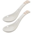 thumbnail image 1 of Asian Spoon Soup Spoon Retro Ceramic Spoon Ramen Spoon Kitchen Porcelain Spoon, 1 of 4