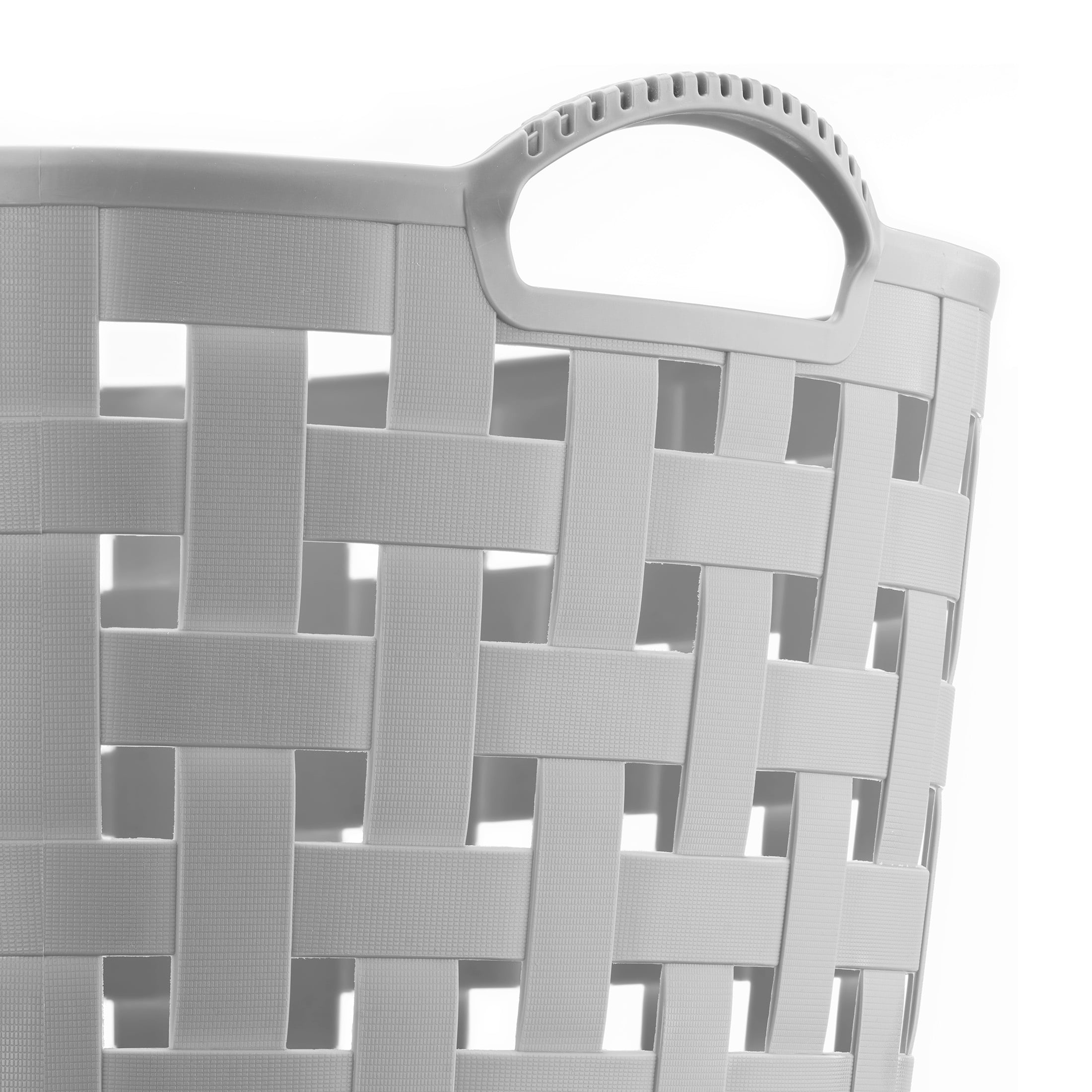 Whitmor Carry-All Tote with Handles, Breathable Woven Plastic, Gray