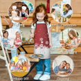 thumbnail image 6 of Red Christmas Snowflake Pattern Kids Aprons for Girls and Boys,Adjustable Neck Strap Toddler Aprons for Kids Cooking Baking, 6 of 7