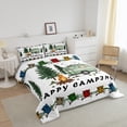 thumbnail image 3 of Erosebridal Literie Camping Heureux Ensemble de Couette Simple, Couette RV Camper, Décor de Camp Dessin Animé, Réversible 2 Pcs, 3 of 7