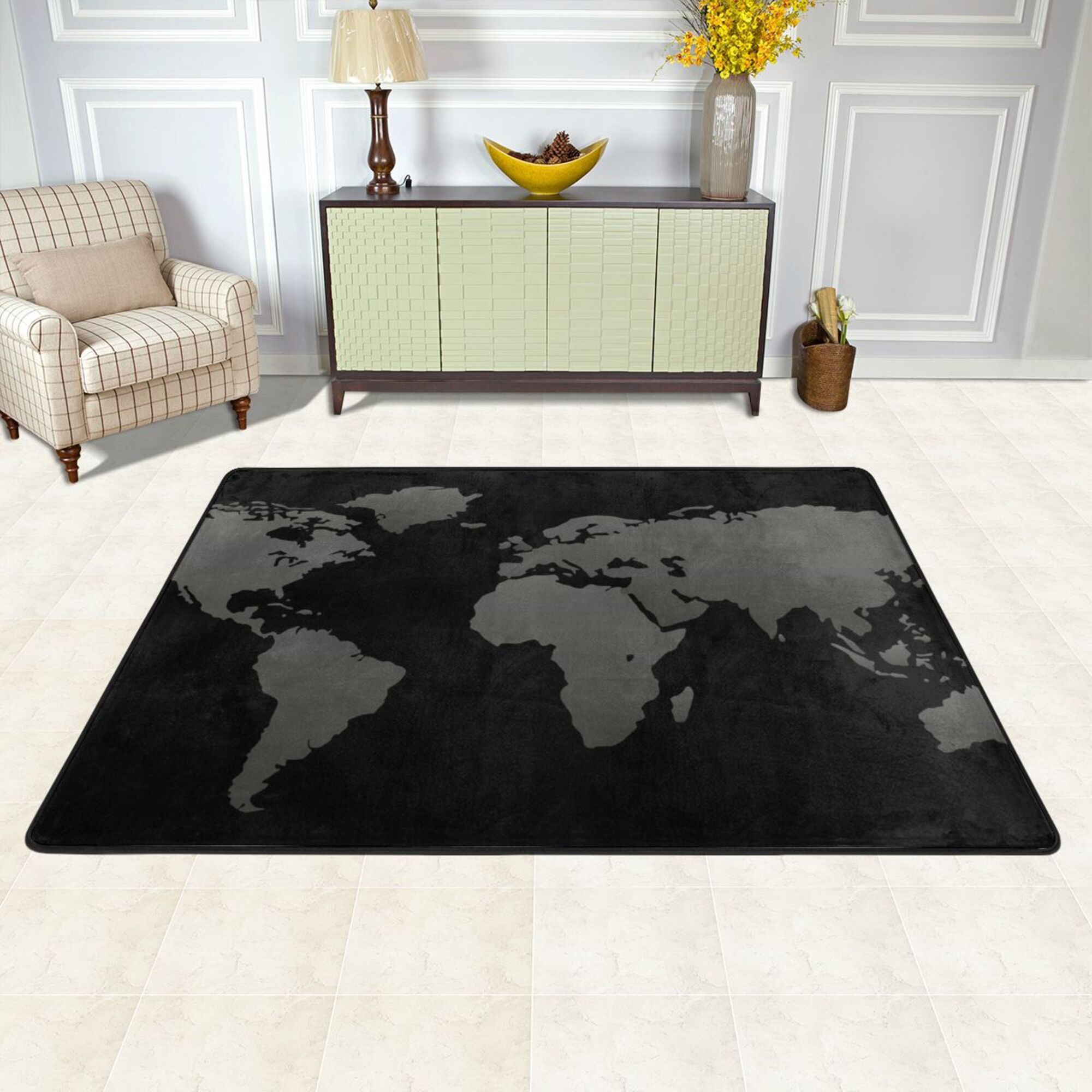 Area Rug Normal Map XMXY Map of The World Area Rugs Doormat Outdoor Entrance, Facecloth Non ...