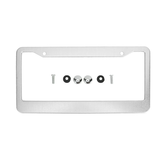 Unique Bargains Aluminium Alloy License Plate Holder Durable Mirror Polished License Plate Holder Silver Tone