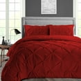 thumbnail image 1 of Dee's Collection Oversized King Size 3 Psc Microfiber Duvet Cover Pinch -Burgundy, 1 of 6