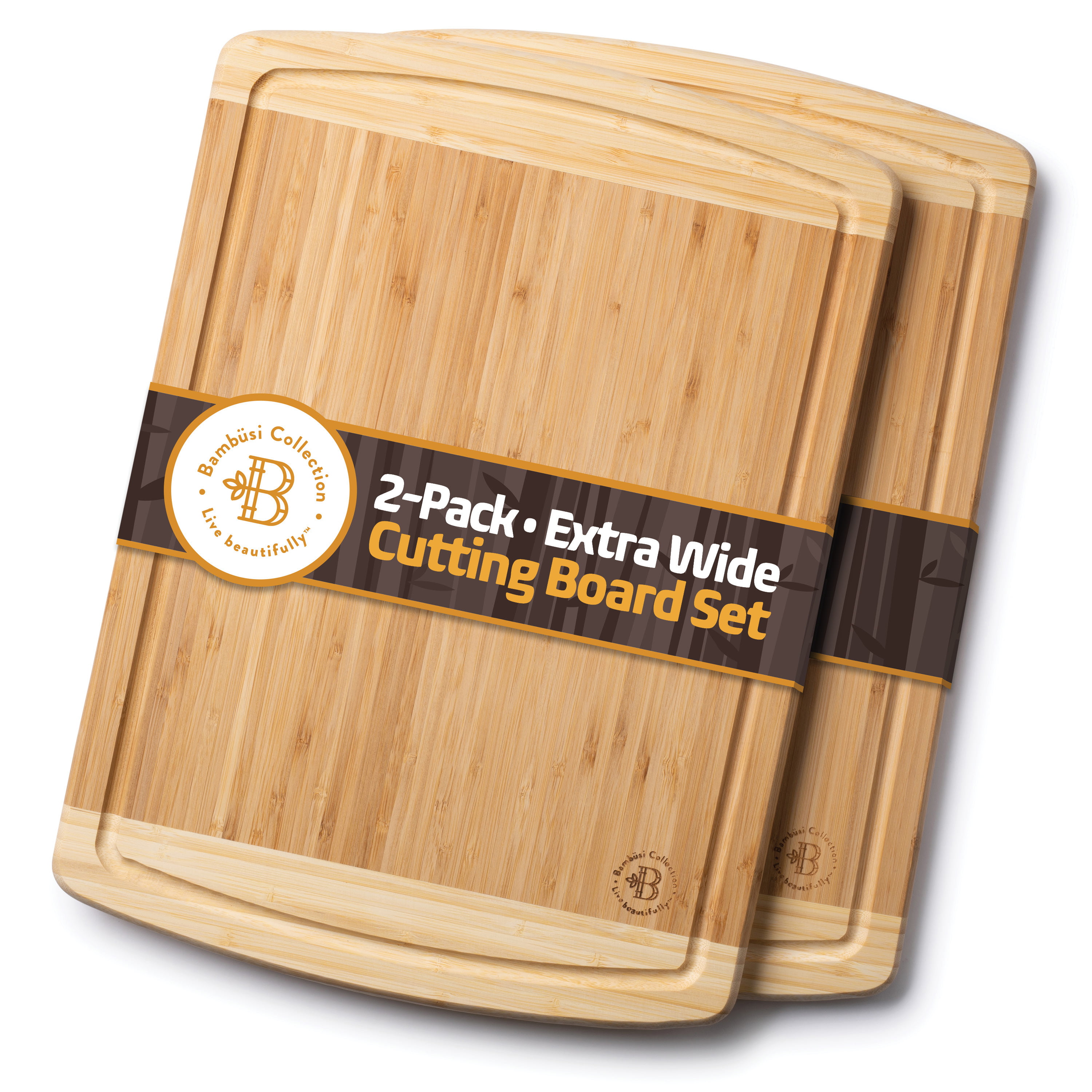 Strong and Durable Premium Organic Bamboo  Cutting Board with Drip Groove-Thick 14.5 x 11.5 x 0.7 inches