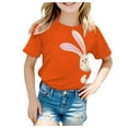 thumbnail image 2 of Ruyang Girls Boys Bunny Graphic T-Shirt Cute Easter Bunny Printed Design, Adorable Short Sleeve Casual Top for Kids, 2 of 6