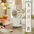 thumbnail image 3 of Tunhigl 5-in-1 Rotary Cheese Grater & Vegetable Slicer - Manual Food Processor with 5 Stainless Steel Blades, Strong Suction & Easy Clean - Perfect for Gourmet Cooking White, 3 of 9