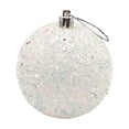thumbnail image 2 of Large White Glitter Christmas Ball Ornament, 5.91 Inch Sparkling Hanging Bauble, Shatterproof Xmas Tree Decor, 2 of 9