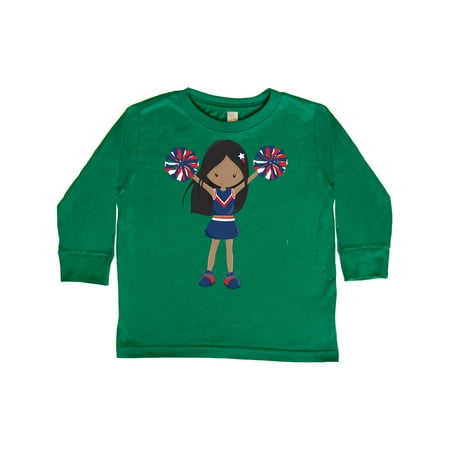 

Inktastic African American Girl Cheerleaders Blue Uniform Gift Toddler Toddler Girl Long Sleeve T-Shirt