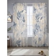 thumbnail image 5 of Sheer Curtains 84 Inches Long, Blue Yellow Botanical Light Filtering Window Curtains for Living Room/Bedroom, Spring Summer Vintage Rod Pocket Voile Sheer Curtain Drapes, 52"W x 84"L, 2 Panels, 5 of 8