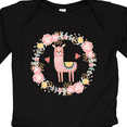 thumbnail image 4 of Inktastic Llama Rose Flower Wreath Girls Long Sleeve Baby Bodysuit, 4 of 5