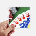 thumbnail image 1 of Flush Hearts Gambling Poker Photo Sticker Square Waterproof Stickers Wallpaper Car Decal, 1 of 1