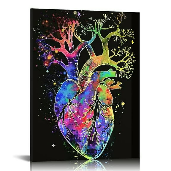 COMIO Human Heart Canvas Wall Art Tree of Life Anatomy Heart Pictures for Medical Clinic Doctor Office Decor Ready to Hang