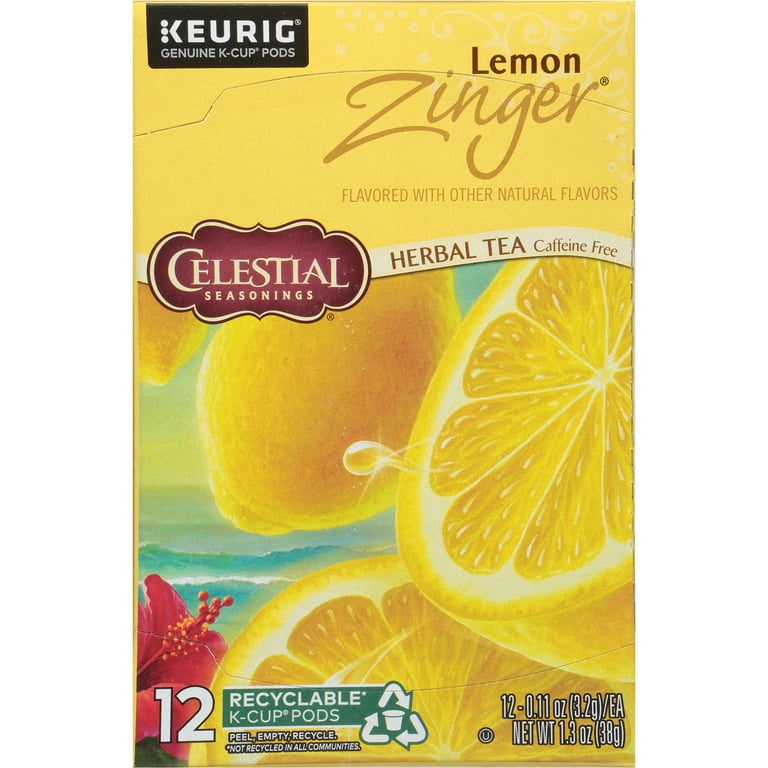 Celestial Seasonings Lemon Zinger Herbal Tea, Keurig K-Cups, 12