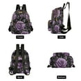 thumbnail image 4 of FORMRS Mini Backpack Purse for Women Quilted Travel Daypack Casual Shoulder Bag, Black Roses, 4 of 7