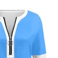 thumbnail image 4 of Tumotour Plus Size Pullover Tops for Women'S Color Block Half Zip Blouse V-Neck Long Sleeve Fall Tunic Shirt, 4 of 7