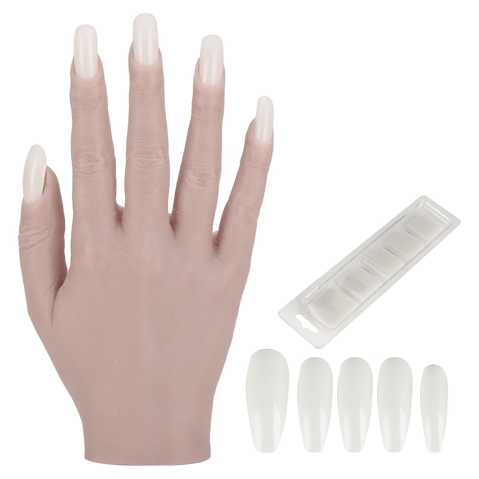 Silicone Nail Training Hand, Practice Nail Art Training Hand Soft ...