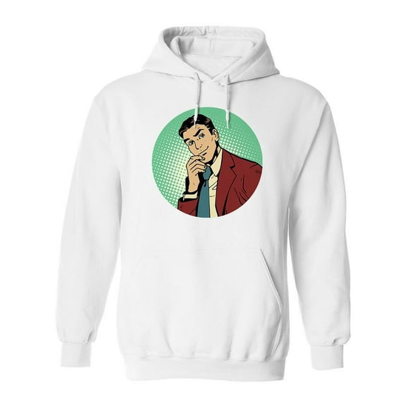 Pop Art Retro Hoodie Men - Men Hoodie, White, 5XL