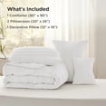 thumbnail image 4 of White Queen Comforter Set - 4 Pieces Pinch Pleat Bed Set, Down Alternative Bedding Sets for All Season, 1 Comforter, 2 Pillowcases, 1 Decorative Pillow, 4 of 7
