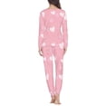 thumbnail image 3 of Renewold Splendid Women's Long Sleeve Lounge Top and Cozy Bottom Pant Pajama Set Love Letter Heart Print Pj Fall Winter Night Sleepwear Size 2XL, 3 of 5