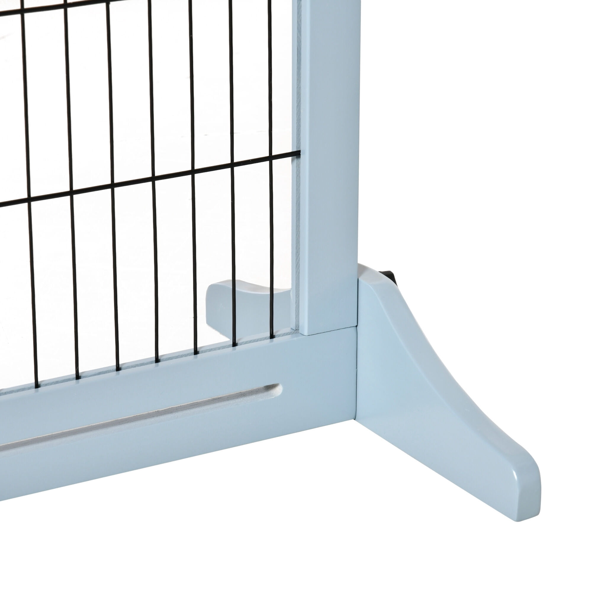 Orthopedic Dog Bed, PawHut 72" W x 27.25" H Extra Wide Freestanding Pet Gate with Adjustable Length Dog, Cat, Barrier for House, Doorway, Hallway, Blue-grey, Gray Dog Bed,Wood Cat Bed