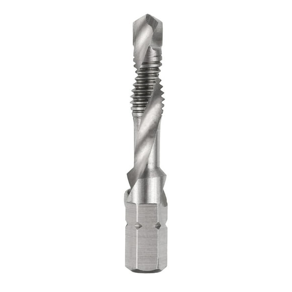 Unique Bargains Combination Drill and Tap Bit Metric M6 x 1 Thread 1/4" Hex Shank Machine Tapping Threading Taps