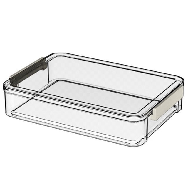 CSChome Transparent Storage Box Transparent Document Organizer Box Comfortable Grip Handle See-through Storage Container
