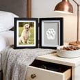 thumbnail image 6 of Pets Paw Print + Photo Keepsake Frame Holds, Dog or Cat Paw Print Impression, Wooden Picture Frame, Personalized Gift Keepsake for Pet Lovers, Hinged for Desktop (Black), 6 of 8