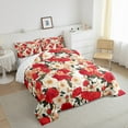 thumbnail image 3 of Feelyou Retro Romantic Rose Bedding Comforter Set, Spring Red Flower Twin Comforter Sets, Vintage Western Fashion Reversible Bedding Set, Microfiber Bedroom Decor, 2 Pieces, 3 of 8