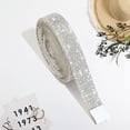 thumbnail image 3 of CSChome Self-adhesive Ribbon Self-adhesive Faux Crystal Rhinestones Needlework Hot Fix Chain Sticker Ribbon DIY Gift Wrapping Package Party Decoration, 3 of 7