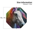 thumbnail image 3 of Fuzoiu Colorful Haired White Horse Print Leather Coasters Set,Drink Coasters Set of 6,for Tabletop Protection, Durable PVC Coasters,Home Décor and Housewarming Gift,Octagon, 3 of 7