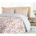 thumbnail image 5 of Ambesonne Pink Leaves Duvet Cover Sets, Vintage Peony Pattern, 2-Queen, Pastel Pink Pale Pink, 5 of 7