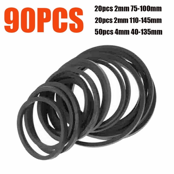 Mix 90PC Rubber Cassette Drive Square Flat Belt Kit For Tape Machine Common