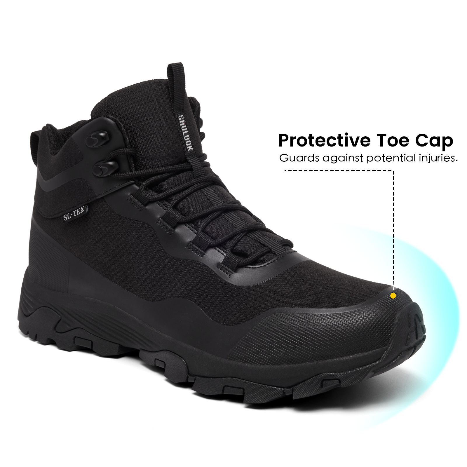 COM STAR Men Hiking Boots Breathable Outdoors Mid Ankle Walking Shoes Lightweight Mountaineering Shoes  for Trekking, Camping