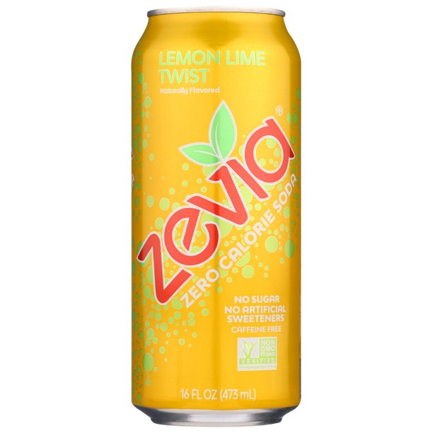 Zevia Soda Zero Calorie Lemon Lime Twist Tall Girls Can, 16 Fl Oz