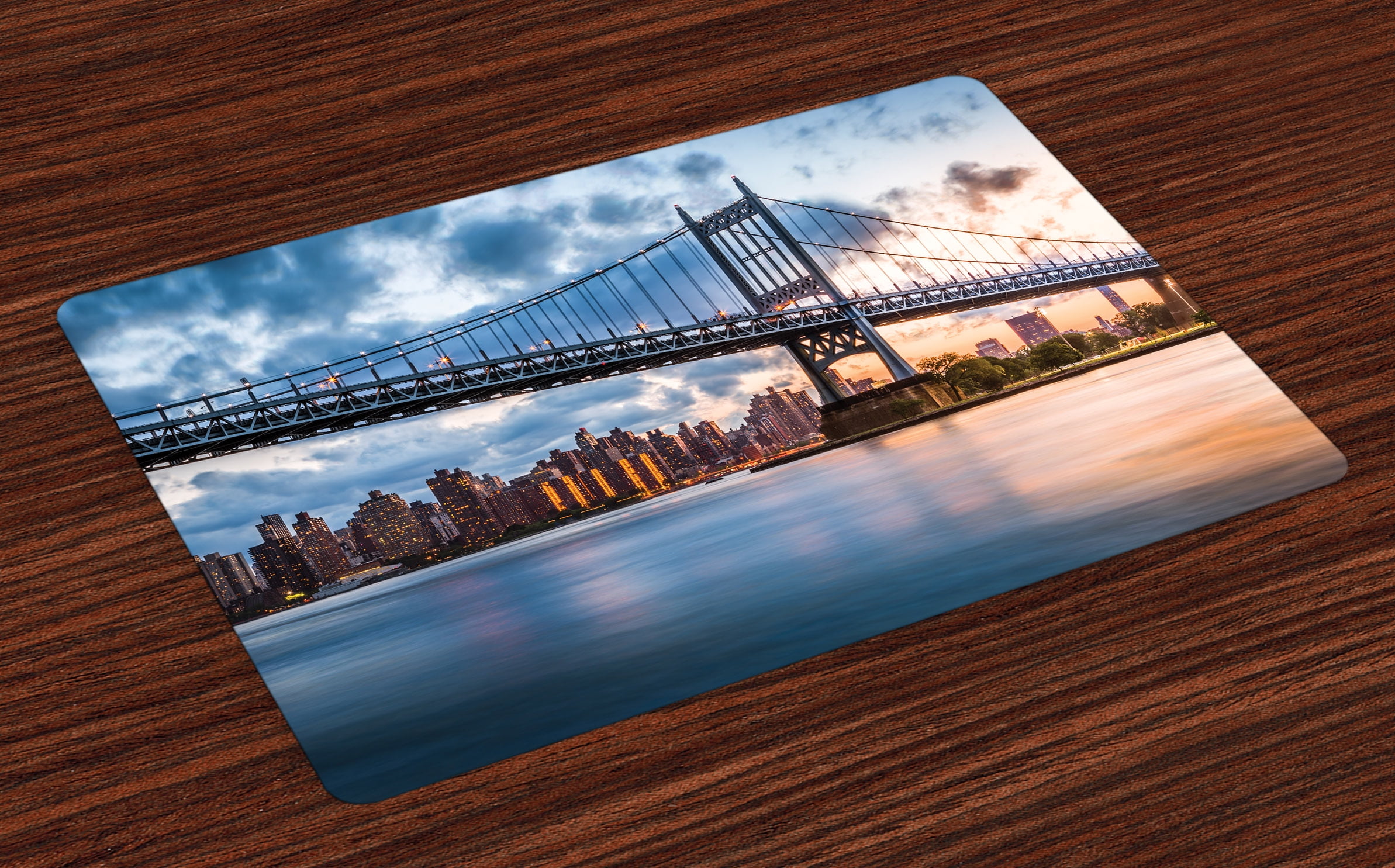 New York City Placemats Set of 4 Kennedy Triboro Bridge in Queens New