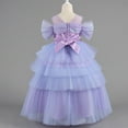 thumbnail image 5 of SuTry Middle Large Children's Sequined Mesh Softness Fabric Solid Color Princess Dress Sequins Catch Light Fits Special Events(Purple#1,4 Years), 5 of 5